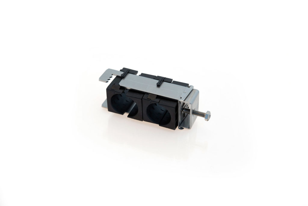 RF B Fixation double pour plat ou rond de 3 à 12mm